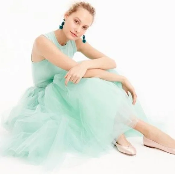 NWT J. Crew Mint Tulle Ball Skirt Size 10 - Picture 2 of 5